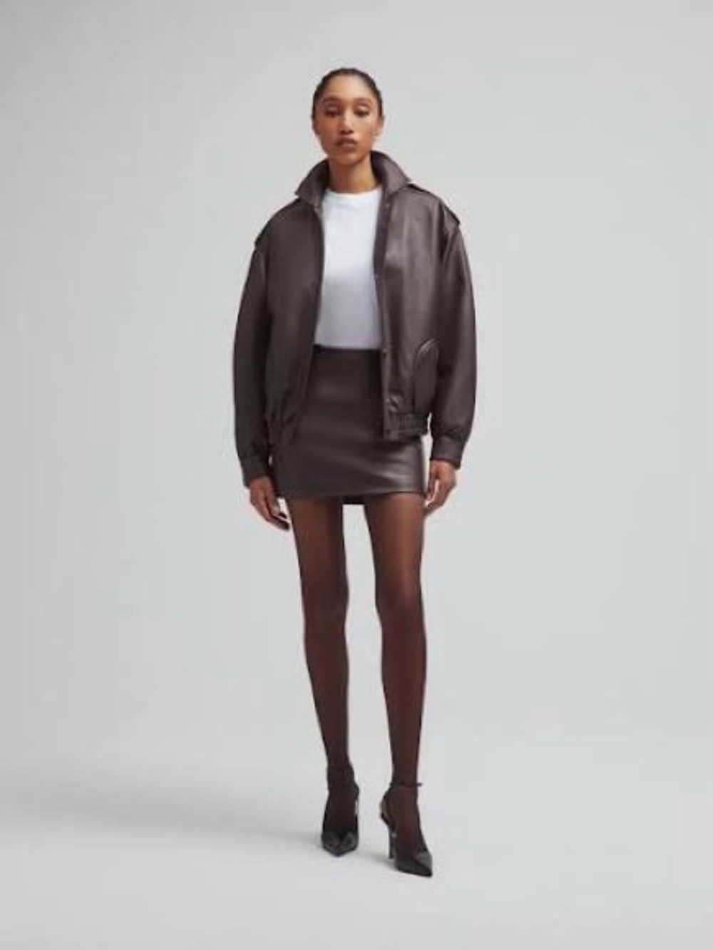 Blaze Milano Charlie Ebano brown oversize leather jacket size 0 (XS/S) NWOT